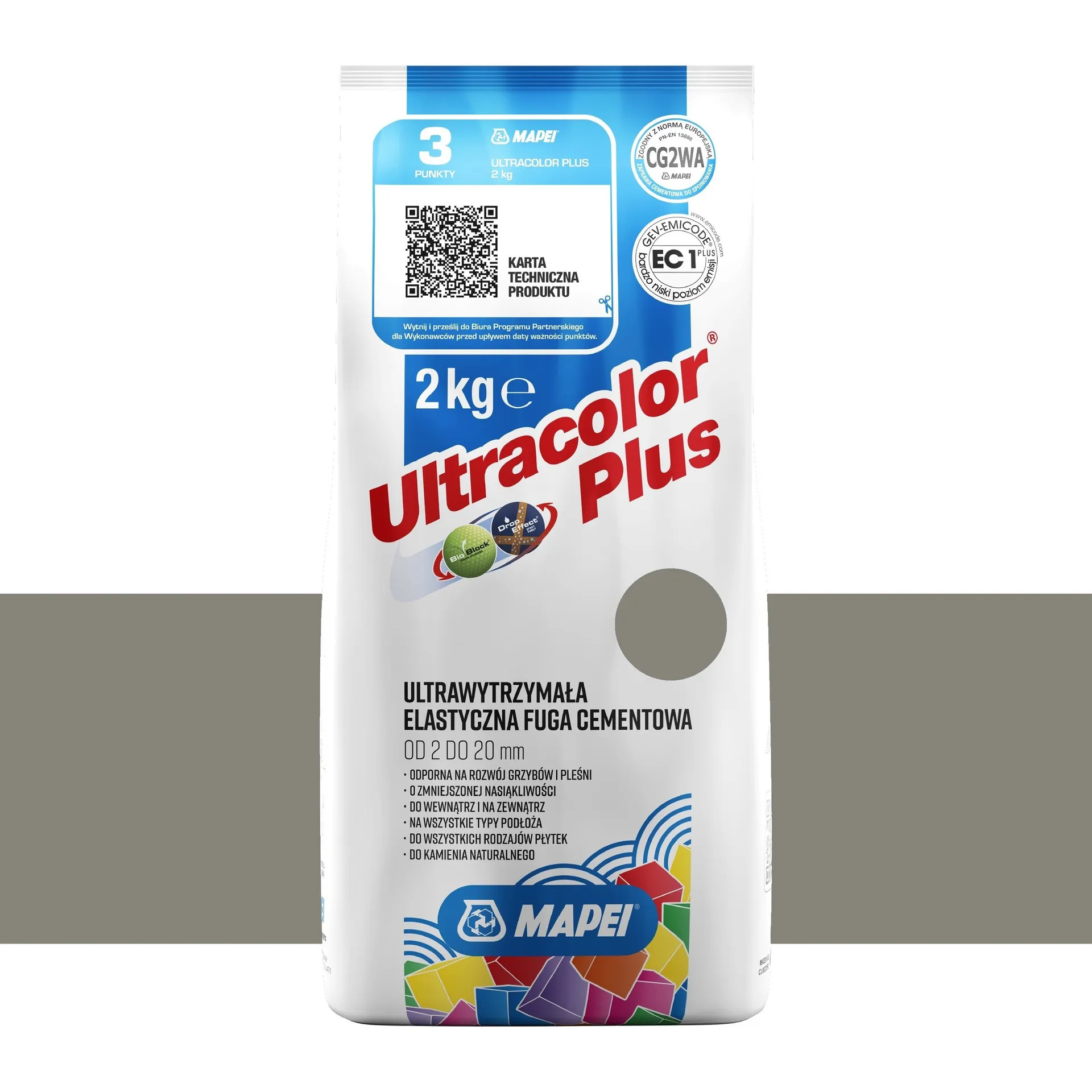 MAPEI ULTRACOLOR PLUS 2kg londyński szary 119 gatunek I