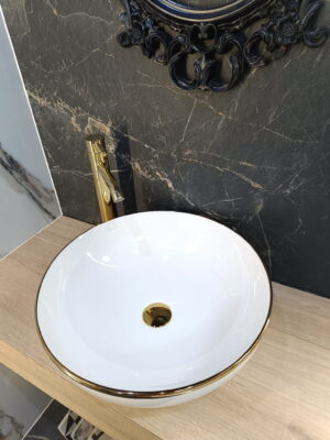 Premiera Umywalka nablatowa COYAL FRENCH GOLD LuxeDrift 46 Gold 460x460x160 dostawa GRATIS do 2000zł