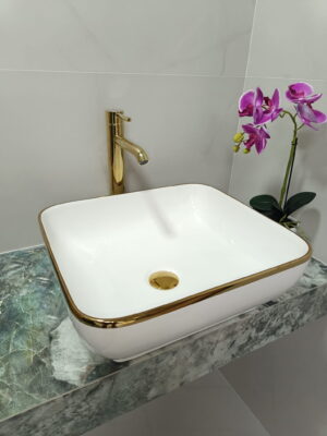 Premiera Umywalka nablatowa  Campa S FRENCH GOLD Pure Wave 45 Gold    450 x 400 x 160 mm    dostawa GRATIS do 2000zł