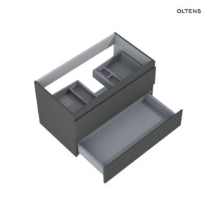 Oltens Vernal zestaw mebli łazienkowych 160 cm z blatem grafit mat/dąb 68381400