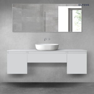 Oltens Vernal zestaw mebli łazienkowych 160 cm z blatem szary mat 68388700