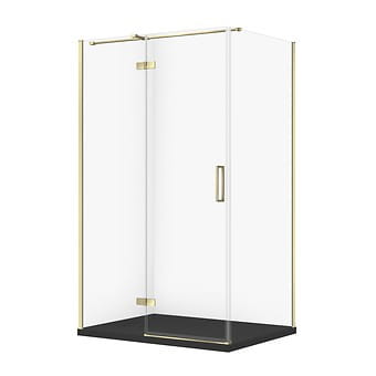 Cersanit Set C591 Kabina City Lewa Złota 120X90X195+Tako Slim Czarny Mat Wir