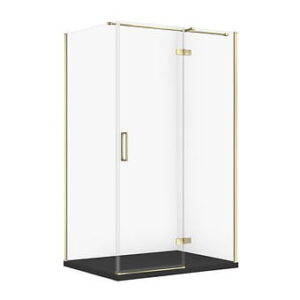 Cersanit Set C590 Kabina City Prawa Złota 120X90X195+Tako Slim Czarny Mat Wir