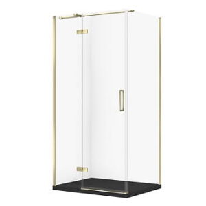 Cersanit Set C567 Kabina City Lewa Złota 100X80X195+Tako Slim Czarny Mat Wir