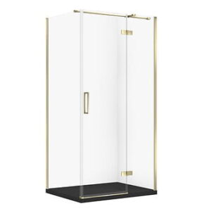 Cersanit Set C566 Kabina City Prawa Złota 100X80X195+Tako Slim Czarny Mat Wir