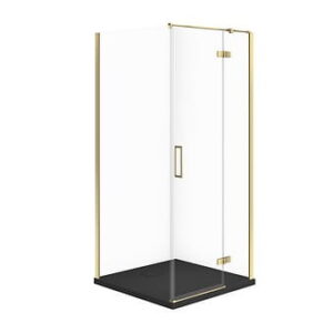 Cersanit Set C556 Kabina City Prawa Złota 90X90X195+Tako Slim Czarny Mat Wir