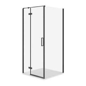 Cersanit Set C506 Kabina City Lewa Czarna 90X90X195+Tako Slim Biały Mat Wir