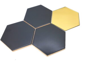 Ceramik Studio Mozaika Heksagon Black&Mirror Gold