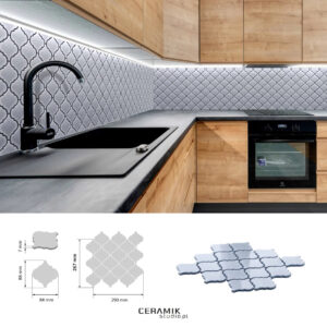 Ceramik Studio Mozaika Arabesque Metalic Blue