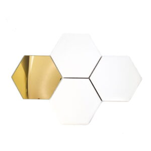 Ceramik Studio Mozaika Mozaika Heksagon White&Mirror Gold