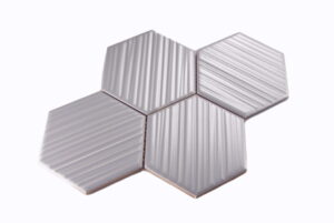 Ceramik Studio Mozaika Heksagon Relief Light Grey