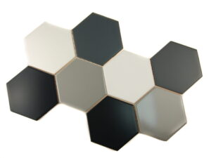 Ceramik Studio Mozaika Heksagon Black & Grey&White