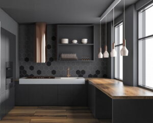 Ceramik Studio Mozaika Heksagon Dark Grey