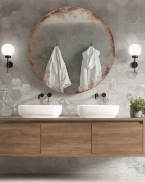 Ceramik Studio Mozaika Heksagon Cemento Patchwork