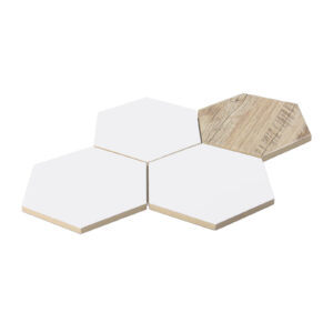 Ceramik Studio Mozaika Heksagon White – Wood