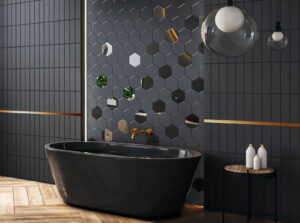 Ceramik Studio Mozaika Heksagon Black&Mirror