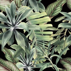 Mural gresowy 60x60 JUNGLE BLACK SATINE MAT gatunek I