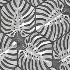 Mural gresowy 60x60 MONSTERA CEMENT-2 MAT