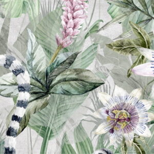 Mural gresowy 60x60 EXOTIC GREY LEMUR 3/4 MAT