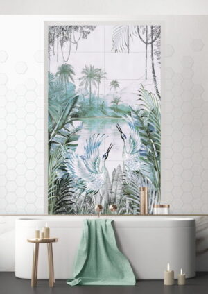 Ceramik Studio Obraz Wielkoformatowy płytka ceramiczna obraz Czapla 210×120