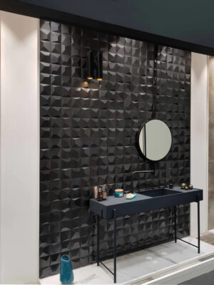 Ceramik Studio płytka ceramiczne Crystal 3D Black Matt 12,5×12,5cm