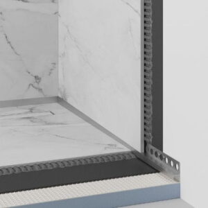 Listwa spadkowa przyścienna, Prawa srebrny szczotkowany 120cm