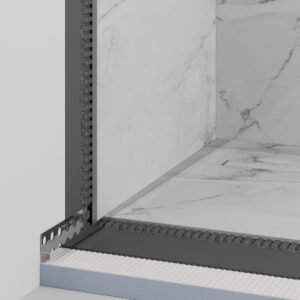 Listwa spadkowa przyścienna, Lewa srebrny połysk 180cm