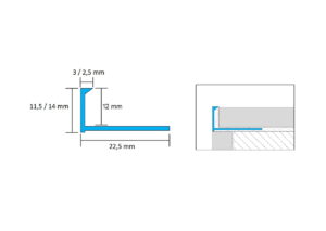 Listwa wykończeniowa aluminiowa "L" Czarny mat 12mm x 2700mm