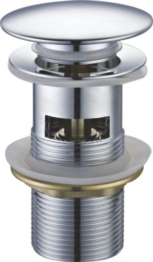 Korek umywalkowy Klik Klak chrom mosiężny z przelewem