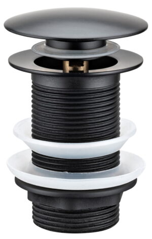 Korek umywalkowy Klik Klak czarny mosiężny bez przelewu