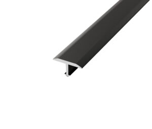 Listwa podłogowa aluminiowa "T", czarna matowa 15mm x 2700mm