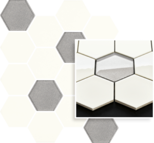 Paradyż  Uniwersalna Mozaika Prasowana Bianco Hexagon Mix 22x25.5  gatunek I