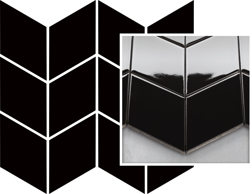 Paradyż Uniwersalna Mozaika Prasowana Nero Paradyż Romb Braid 20.5x23.8 gatunek I