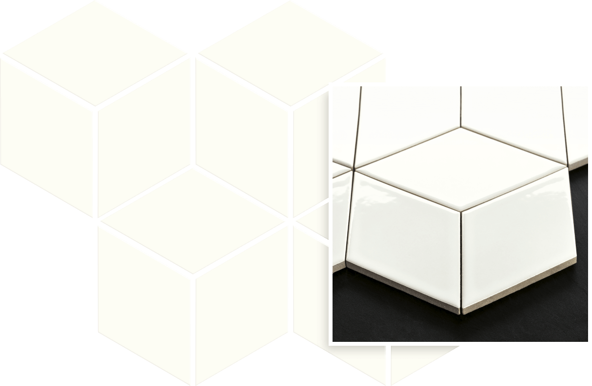 Paradyż Uniwersalna Mozaika Prasowana Bianco Romb Hexagon 20.4 x 23.8 gatunek I