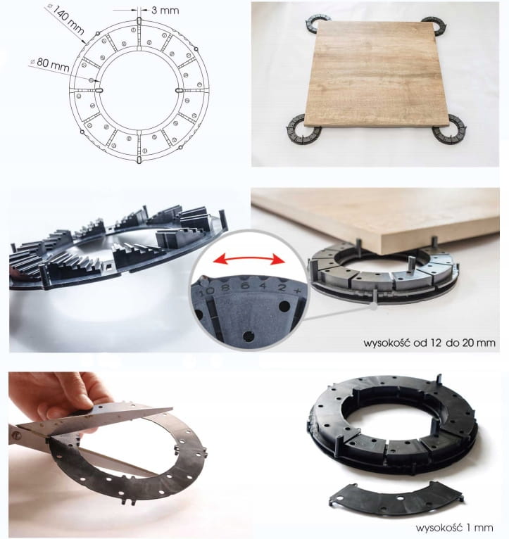 Wspornik/Podstawki regulowane pod płyty TARASOWE gresy 2.0 A+B - obrazek 2