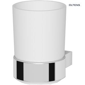 Oltens Gulfoss szklanka z uchwytem biała ceramika/chrom 86101000