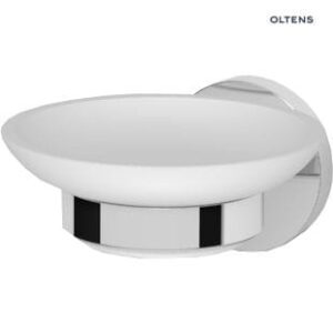 Oltens Gulfoss mydelniczka z uchwytem biała ceramika/chrom 84101000