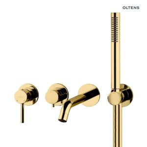Oltens Molle bateria wannowo-prysznicowa podtynkowa 4 otworowa złoty 34105800