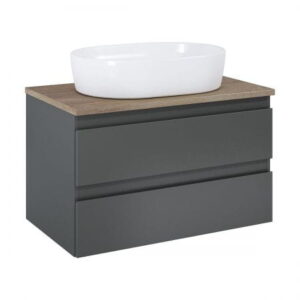 Oltens Vernal szafka 80cm podumywalkowa grafit mat z blatem dąb 60001460