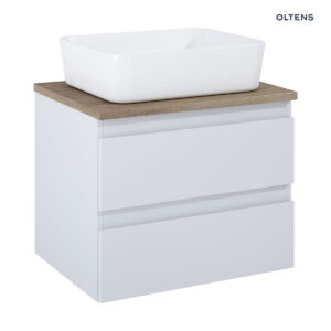 Oltens Vernal szafka 60 cm podumywalkowa szary mat z blatem dąb 60000760
