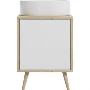 Oltens Hedvig szafka 50 cm podumywalkowa wisząca biały połysk/dąb nova 60202060