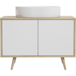 Oltens Hedvig szafka 95 cm podumywalkowa wisząca biały połysk/dąb nova 60200060