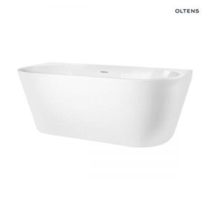 Oltens Delva wanna przyścienna 150x70 cm akrylowa owalna biała 12018000