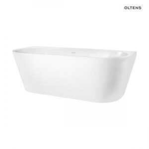 Oltens Delva wanna przyścienna 170x80 cm akrylowa owalna biała 12019000