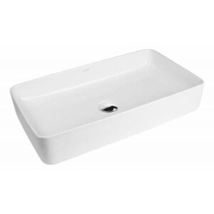 Oltens Solberg umywalka 62x41.5 cm nablatowa prostokątna z powłoką SmartClean biała 40818000