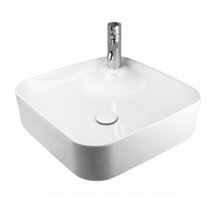 Oltens Lysake umywalka 42,5 cm nablatowa kwadratowa biała 41308000