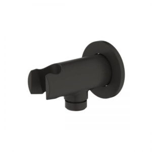 Oltens Hvita przyłącze kątowe z uchwytem okrągłe czarny mat 39304300