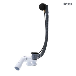 Oltens Oster syfon wannowy automatyczny z pokrętłem czarny mat 03001300