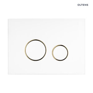 Oltens Lule przycisk spłukujący do WC biały /złoty mat 57106000