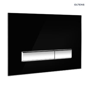 Oltens Torne przycisk spłukujący do WC szklany czarny /chrom 57200310